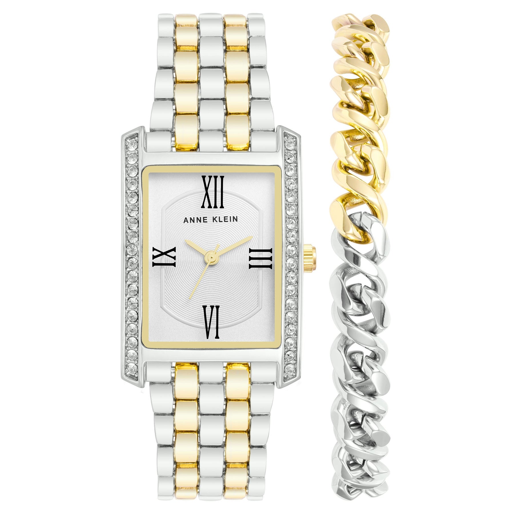Buy Anne Klein Women's AK/1868GBST Swarovski Crystal Accented Gold-Tone  Bangle Watch and Bracelet Set at Amazon.in